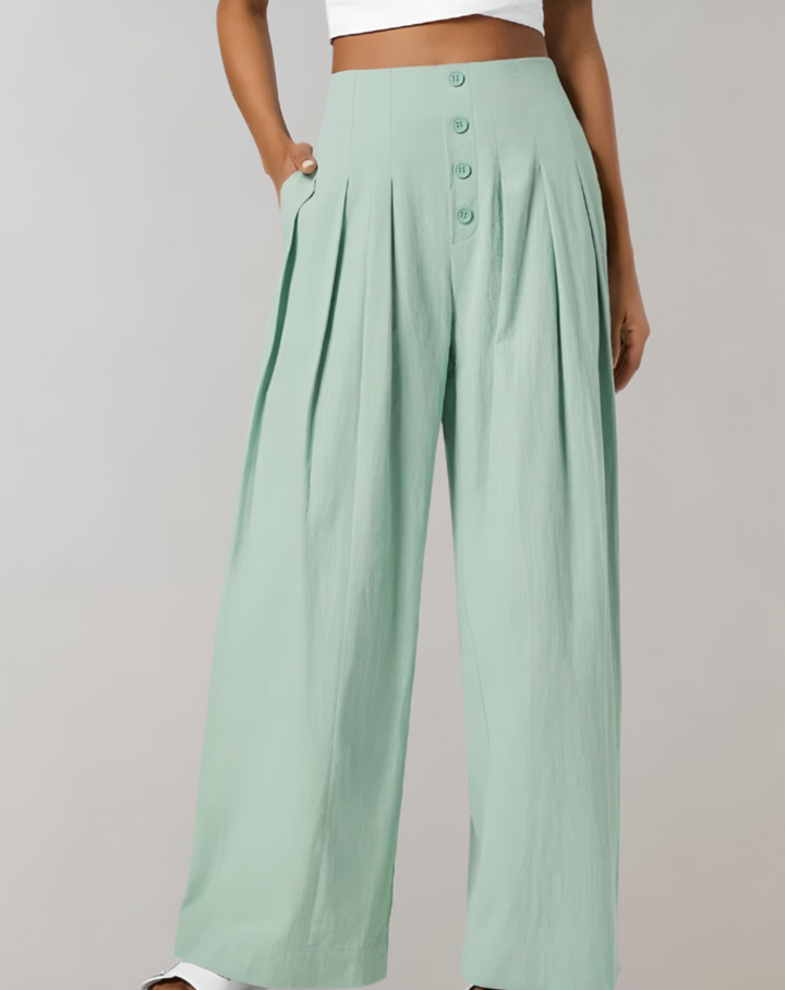 Vogue -  Wijde Broek met Hoge Taille