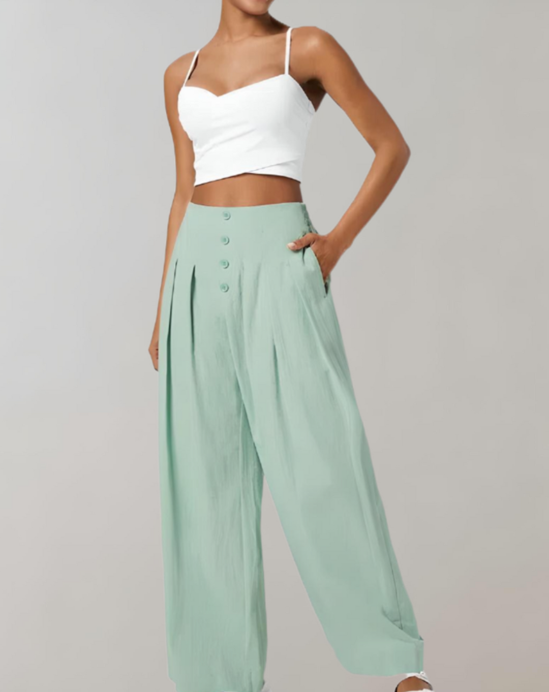Vogue -  Wijde Broek met Hoge Taille