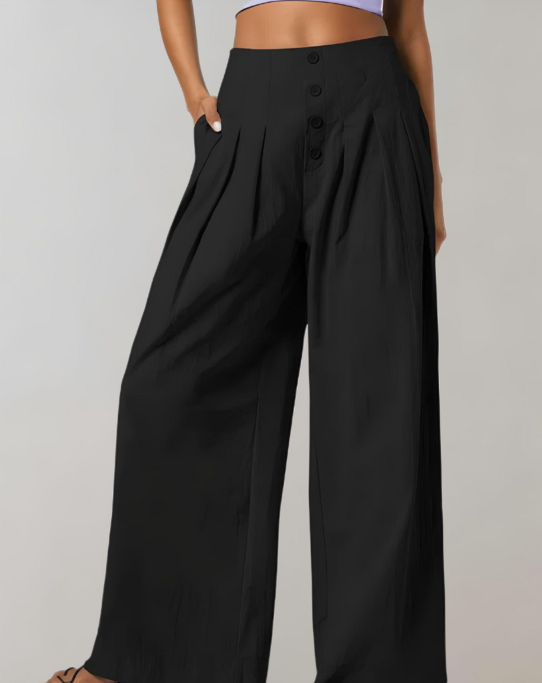 Vogue -  Wijde Broek met Hoge Taille