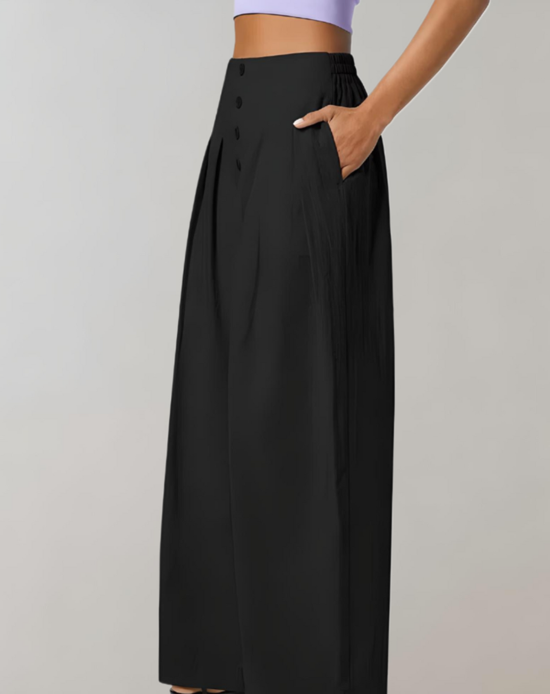 Vogue -  Wijde Broek met Hoge Taille
