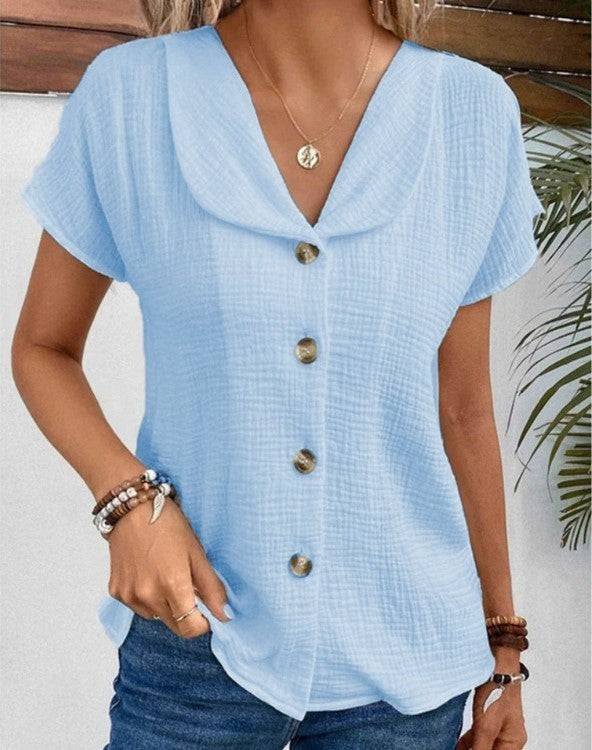 Valerie - Dames Top - Met Kraag en Knopen voor een Klassieke Look