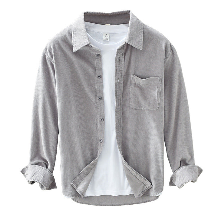 Gabriel | Zacht luxe corduroy shirt voor heren met retro uitstraling en tijdloze elegantie