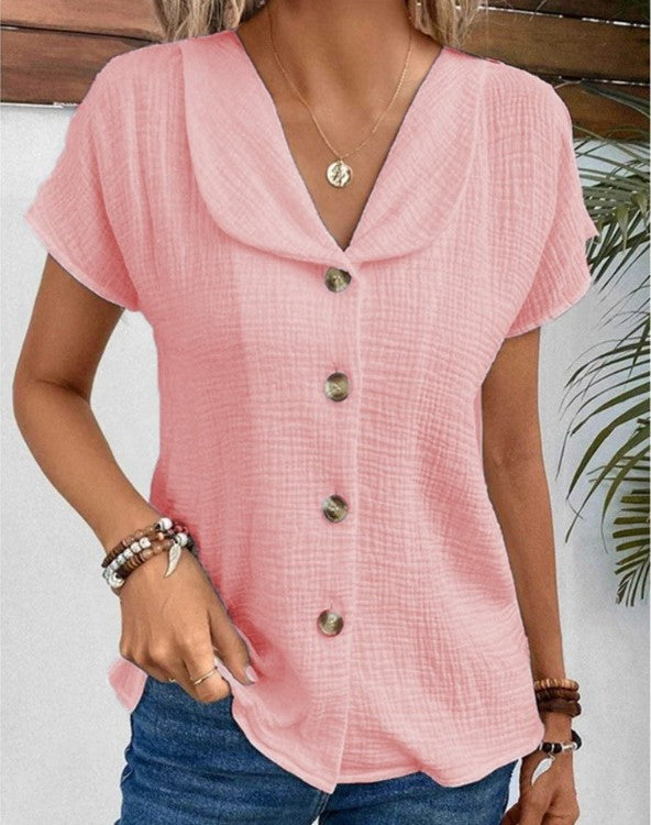 Valerie - Dames Top - Met Kraag en Knopen voor een Klassieke Look