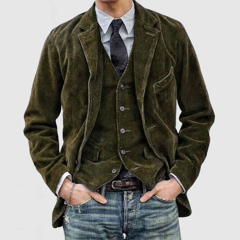 Mees | Corduroy blazer met gilet voor heren