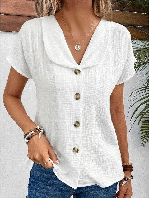 Valerie - Dames Top - Met Kraag en Knopen voor een Klassieke Look