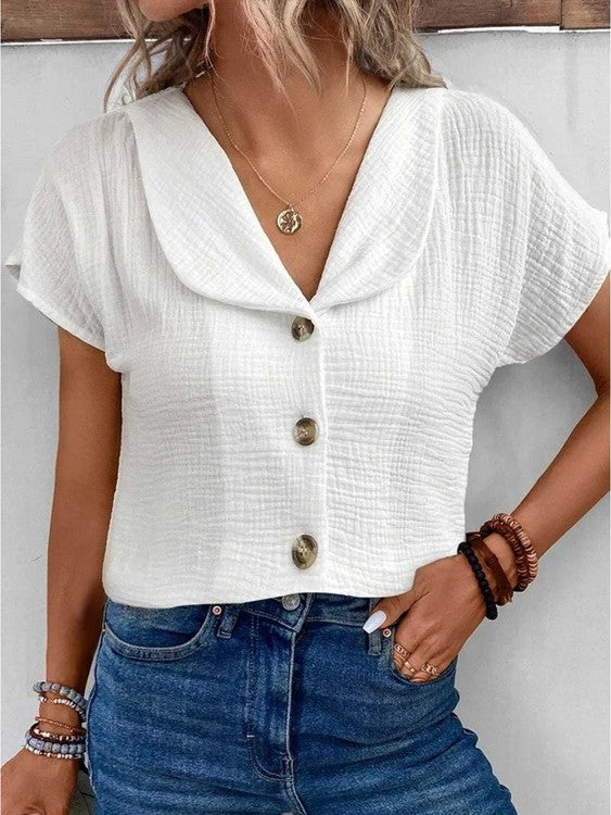 Valerie - Dames Top - Met Kraag en Knopen voor een Klassieke Look