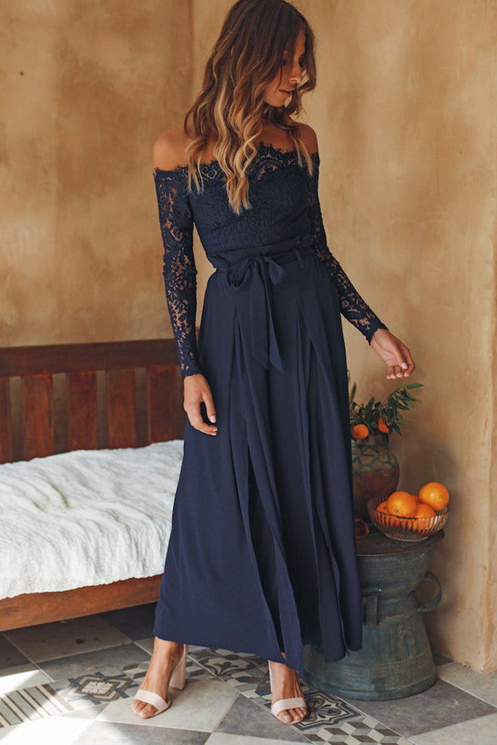Esmee – Off-Shoulder Jumpsuit met Kant en Split
