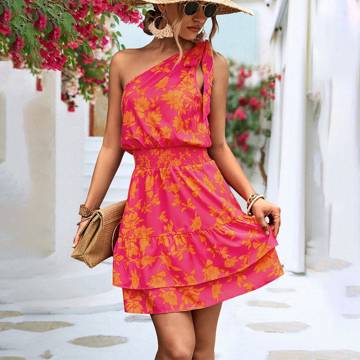 Nina - Festival Outfit Dames - Zomerse One-Shoulder Mini Jurk voor Festivals