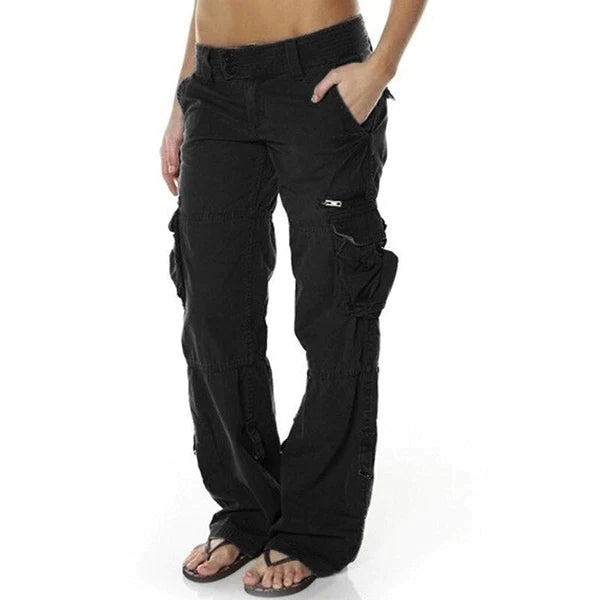 Elena | Comfortabele duurzame herfst cargo broek voor dames met praktische zakken