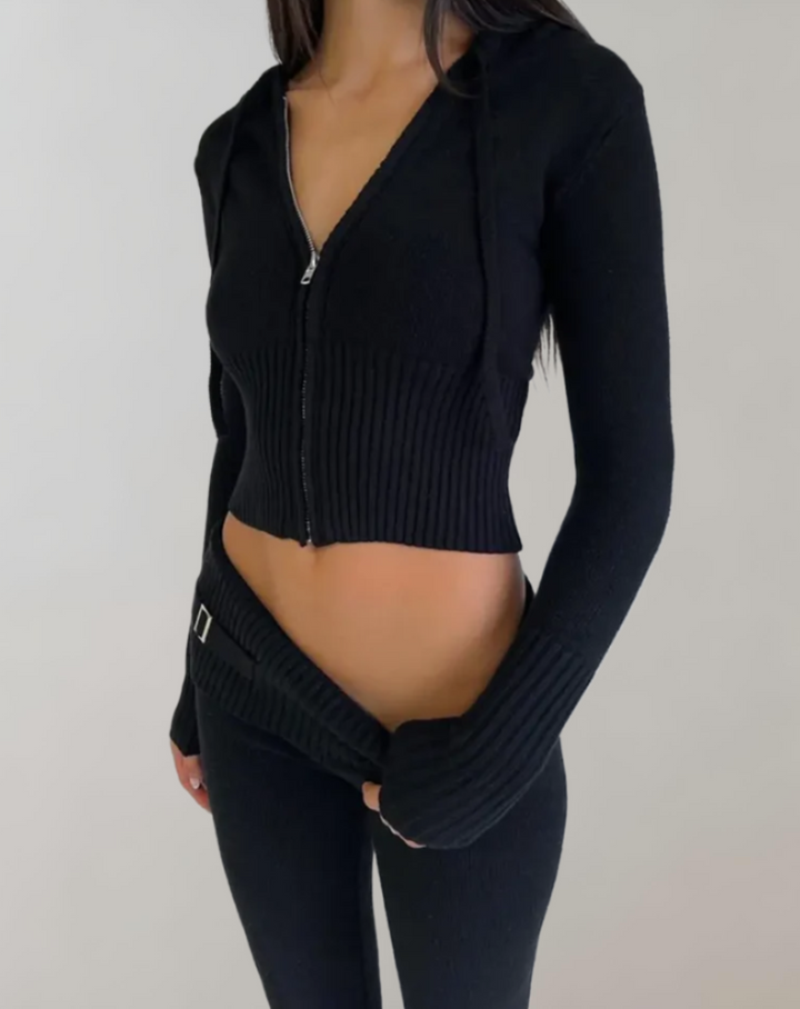 UrbanChic - Zip-Up Tweedelige set met capuchon