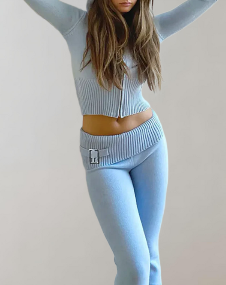 UrbanChic - Zip-Up Tweedelige set met capuchon