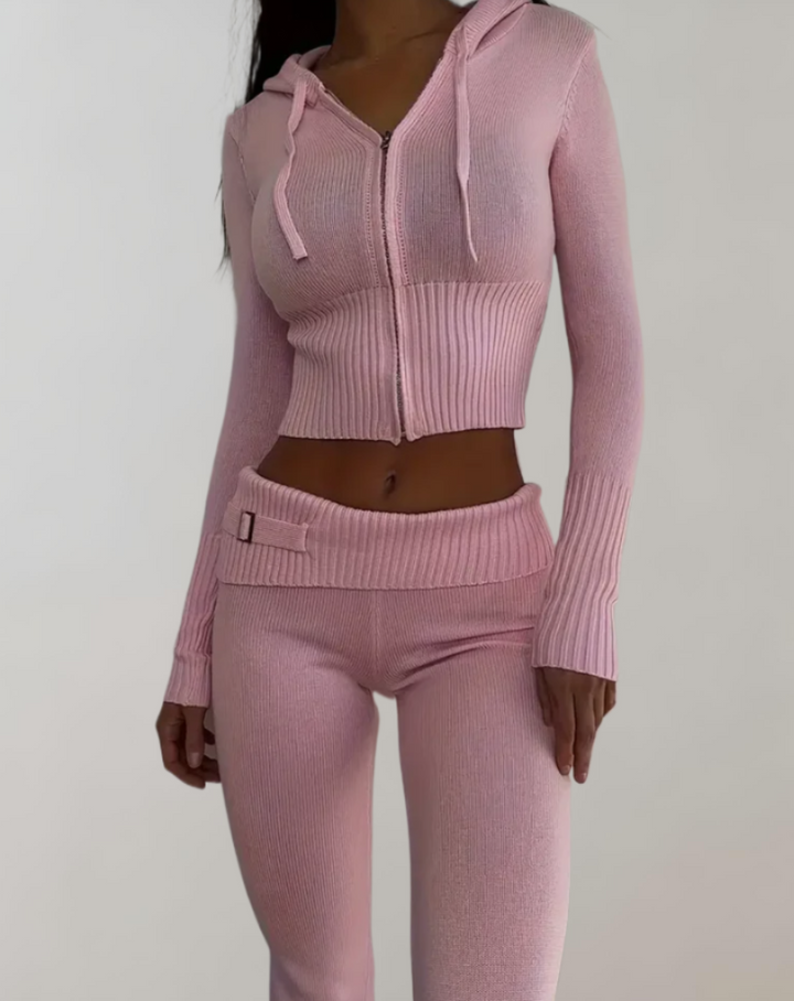 UrbanChic - Zip-Up Tweedelige set met capuchon