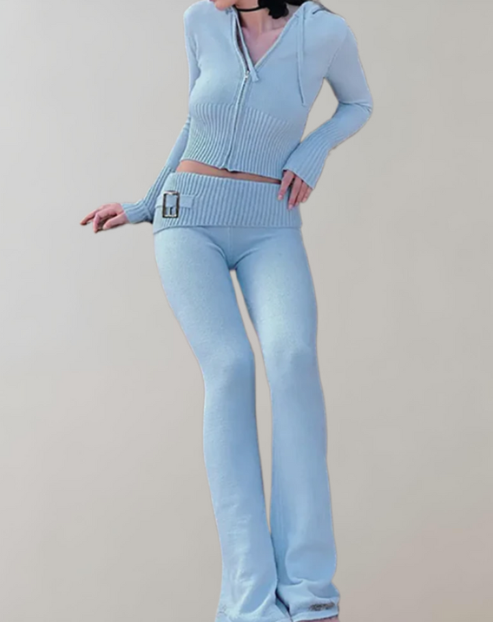 UrbanChic - Zip-Up Tweedelige set met capuchon