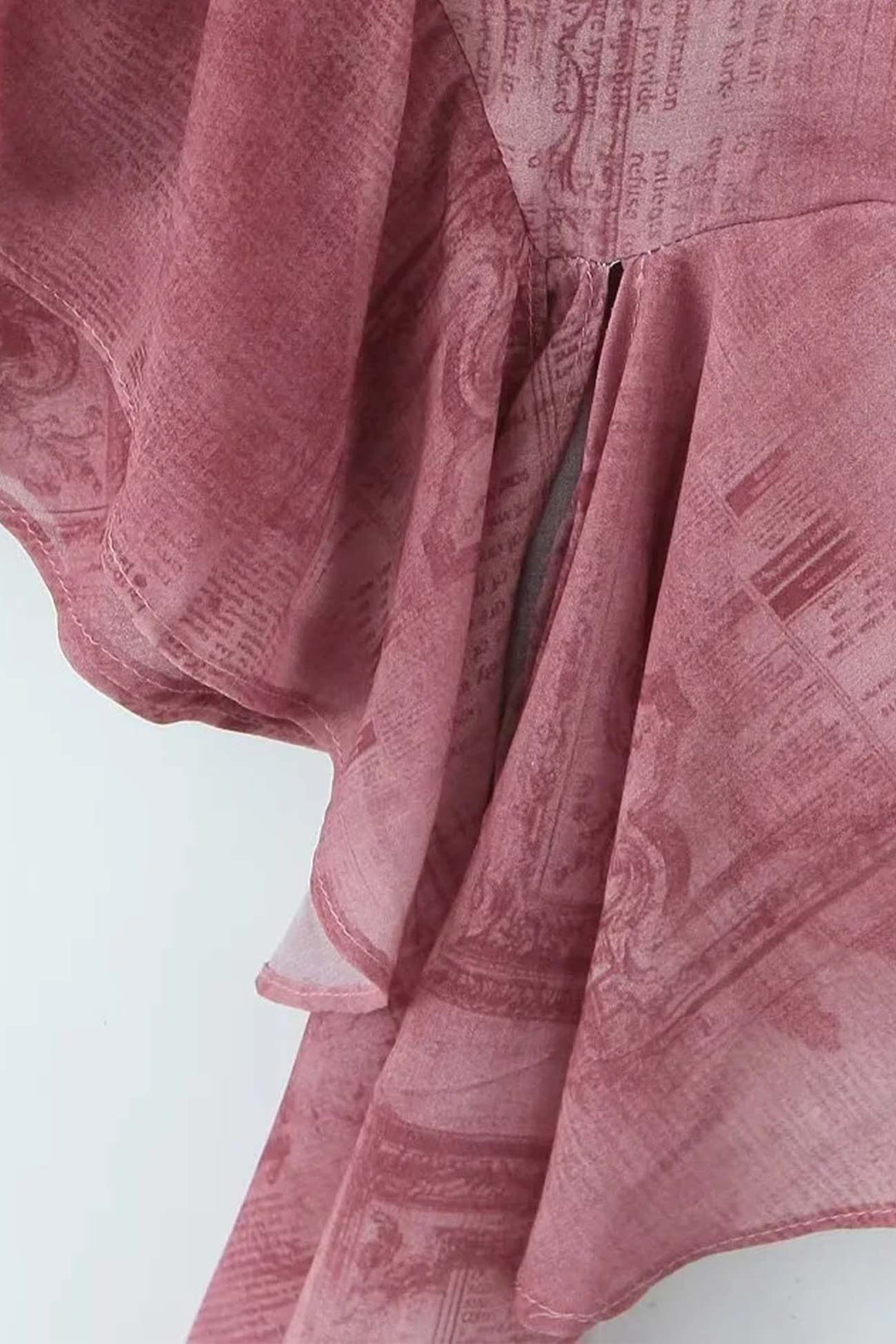 Loïs – Bedrukte Mini-jurk met Ruches en Strikbandjes