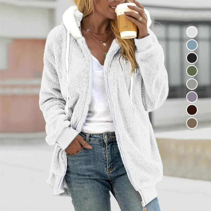 Livia | Superzachte fleece herfst hoodie voor dames met rits en warme voering