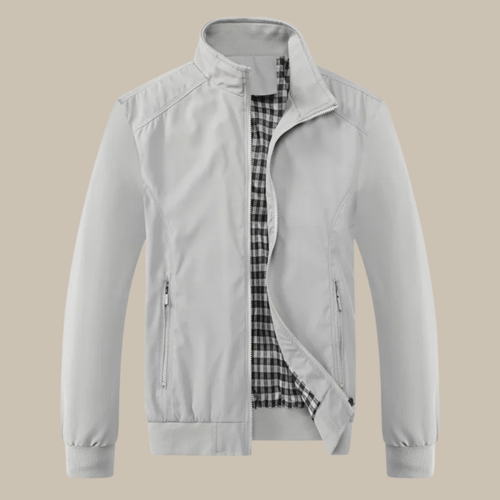 Théo | Winddichte ademende polyester zomerjas voor heren met gestructureerd kraagdesign