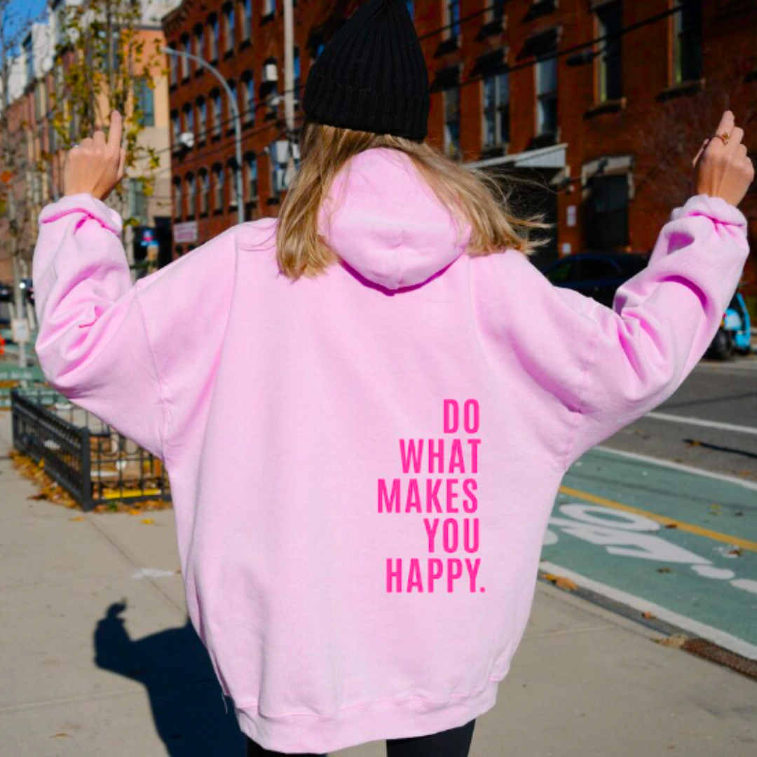 KeeKee | Zachte oversized katoenmix herfst hoodie voor dames met inspirerende rugprint