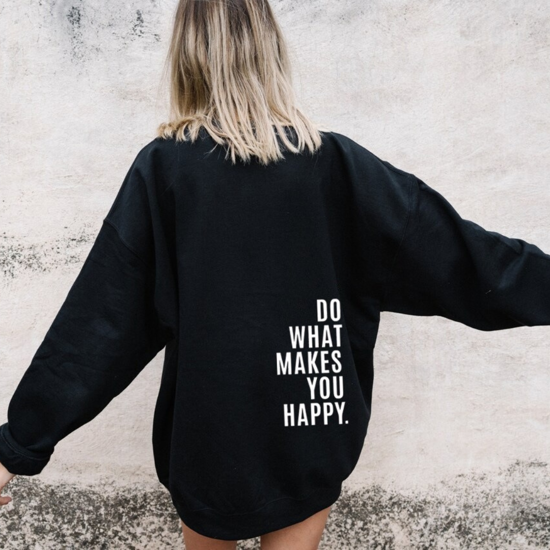 KeeKee | Zachte oversized katoenmix herfst hoodie voor dames met inspirerende rugprint
