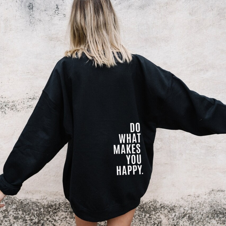 KeeKee | Zachte oversized katoenmix herfst hoodie voor dames met inspirerende rugprint