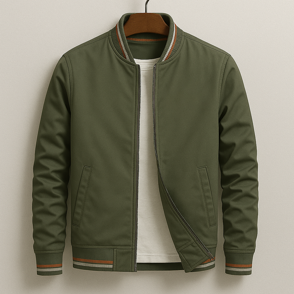 Matteo | Lichtgewicht ademende polyester herfstjas voor heren met sportieve bomberstijl