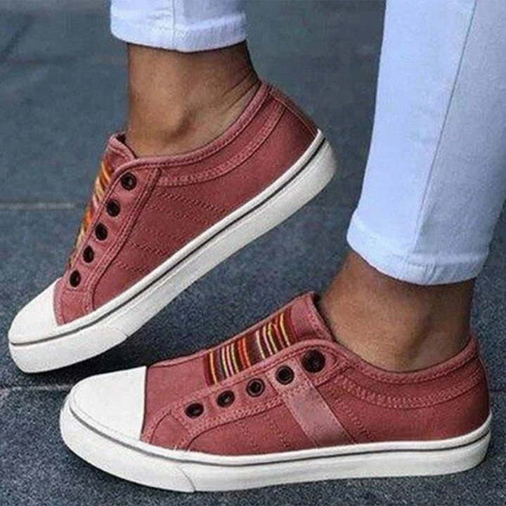 Audrey | Lichtgewicht canvas slip-on sneakers voor dames met ergonomische antislipzool