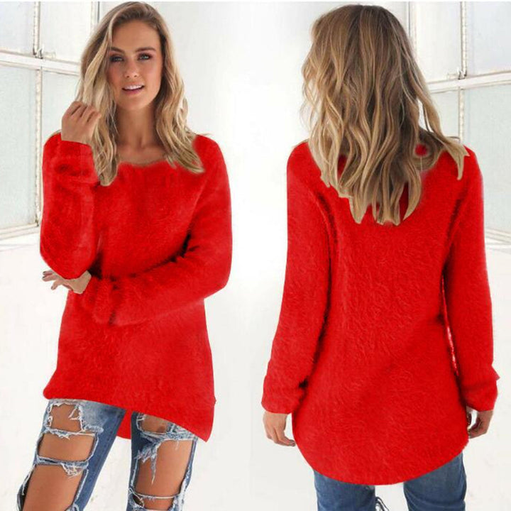 Amelia | Lichtgewicht zachte polyester herfsttrui voor dames met lange mouwen en ronde hals