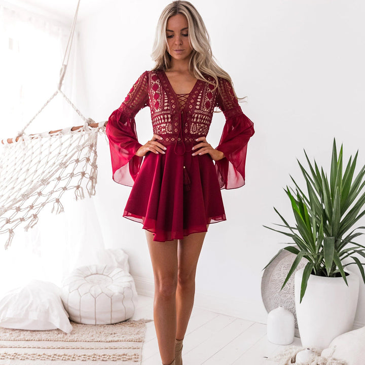Julia - Festival Outfit Dames - Stijlvolle Mini Jurk voor Festivals