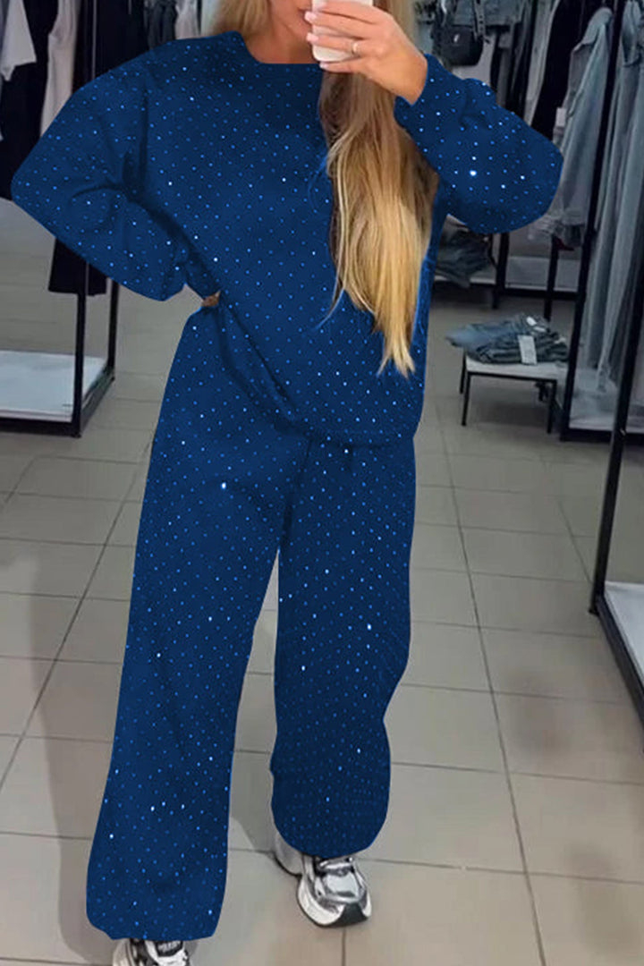 Fay – Two-Piece Lounge Set met Strass en Elastische Taille