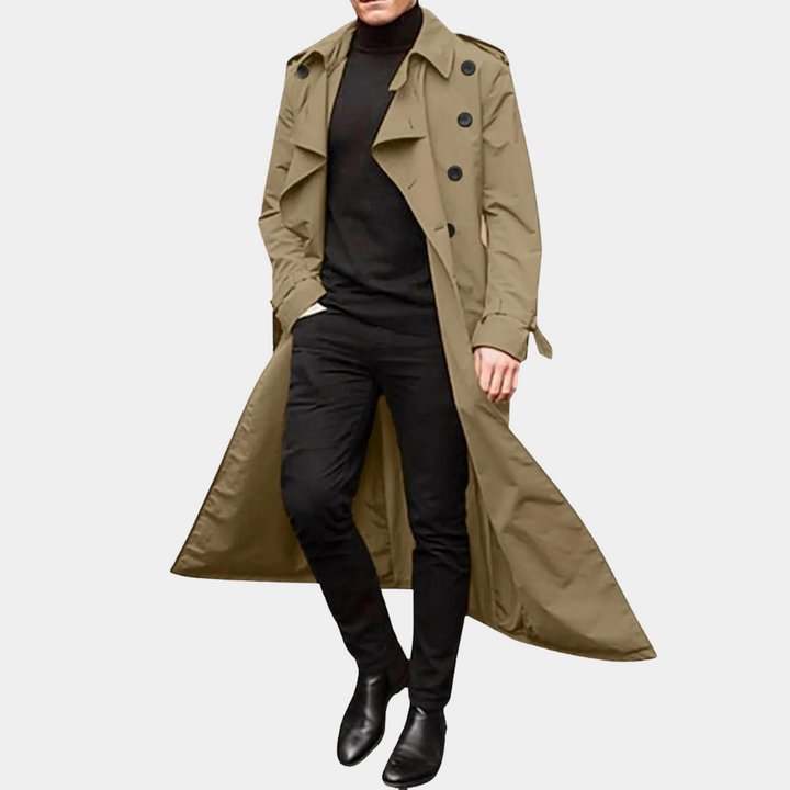Rens | Waterafstotende herfsttrenchcoat voor heren met extra lange snit