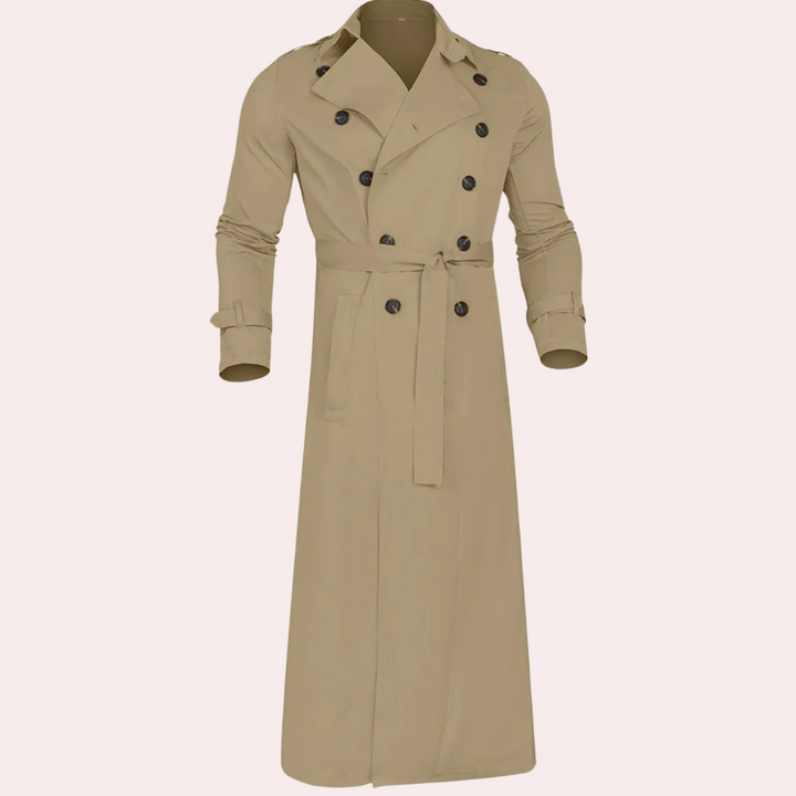 Rens | Waterafstotende herfsttrenchcoat voor heren met extra lange snit