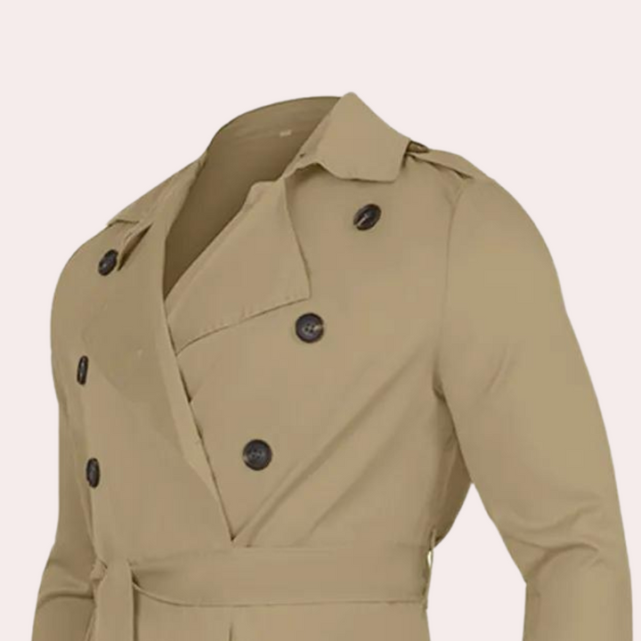 Rens | Waterafstotende herfsttrenchcoat voor heren met extra lange snit
