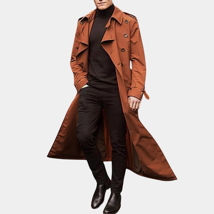 Rens | Waterafstotende herfsttrenchcoat voor heren met extra lange snit