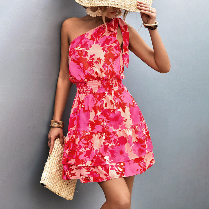 Nina - Festival Outfit Dames - Zomerse One-Shoulder Mini Jurk voor Festivals