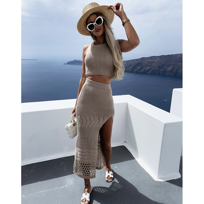 Camille - Dames Tweedelige Gehaakte Set - Perfect voor de Zomer