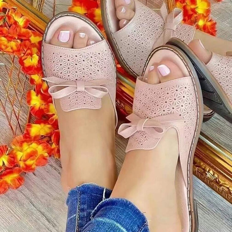 Madelief - Dames Platte Sandalen met Lint