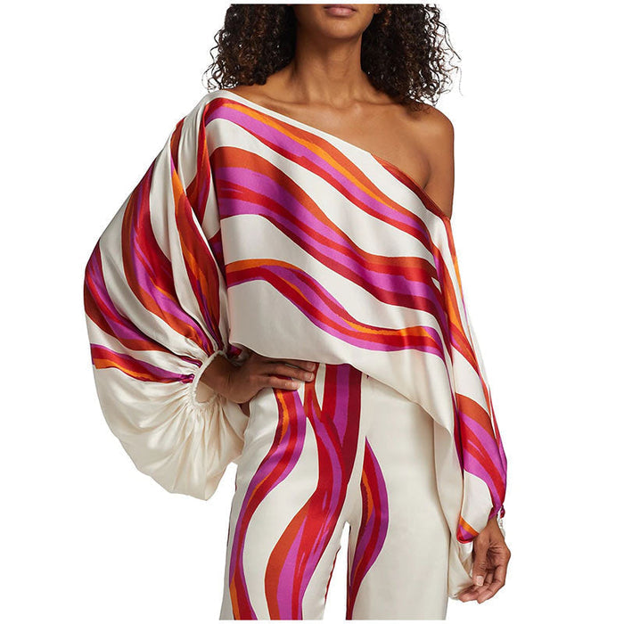 Eva - Dames Tweedelige Set - Blote Schouders en Print