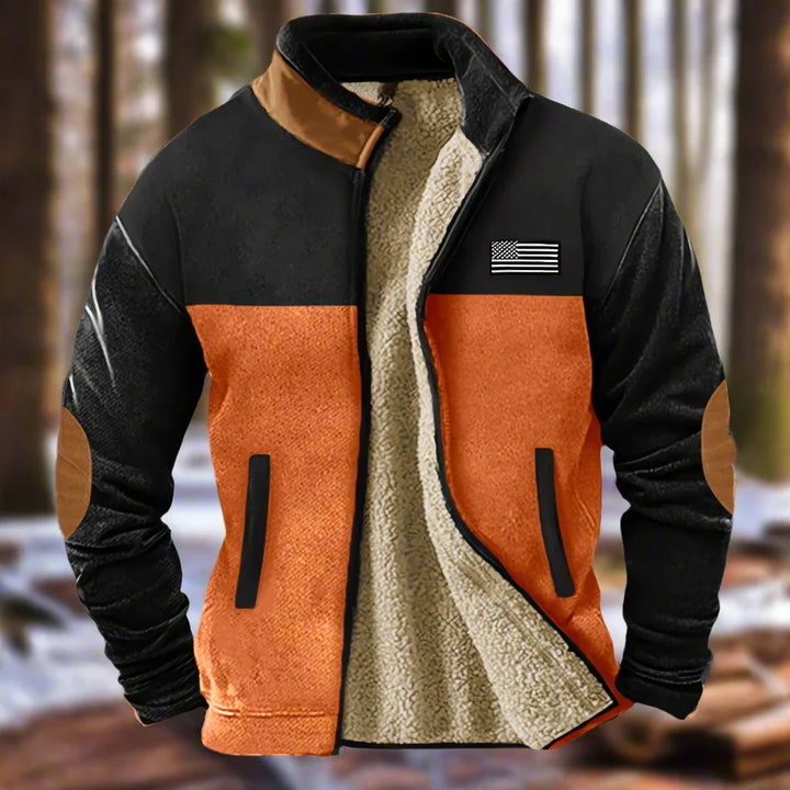 Nico | Warme fleecejas voor heren met schapenvacht