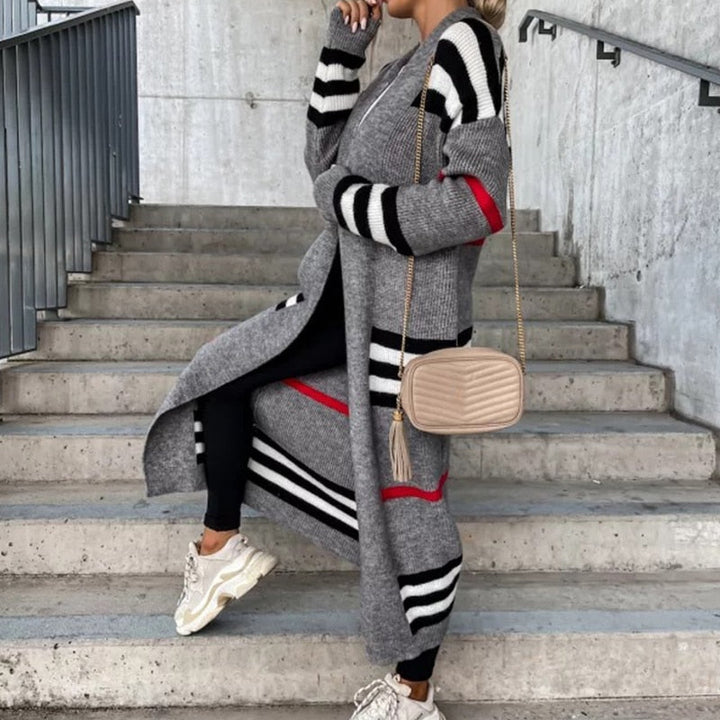 Margot - Lang Gestreept Vest - Winterproof & Oversized