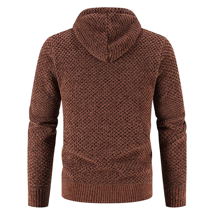 Lucien | Extra warm fleecegevoerde herfst cardigan voor heren met grof breipatroon en stoere uitstraling