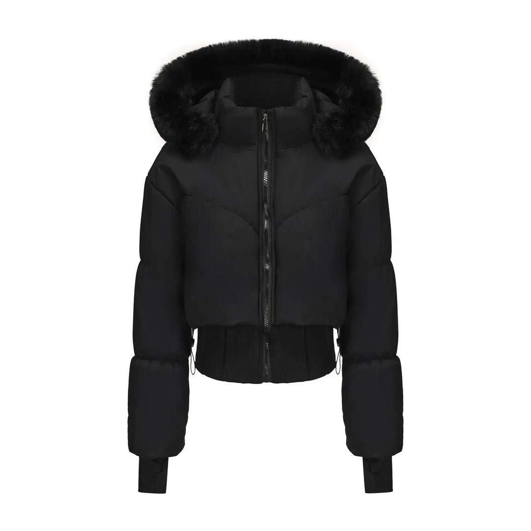 Maëlle | Korte winterjas met capuchon en bontkraag voor dames