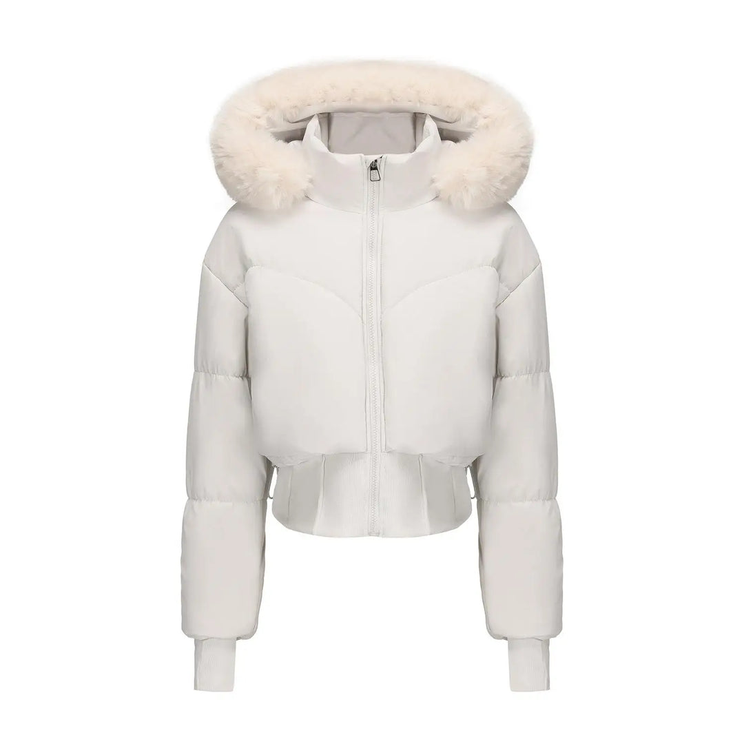 Maëlle | Korte winterjas met capuchon en bontkraag voor dames
