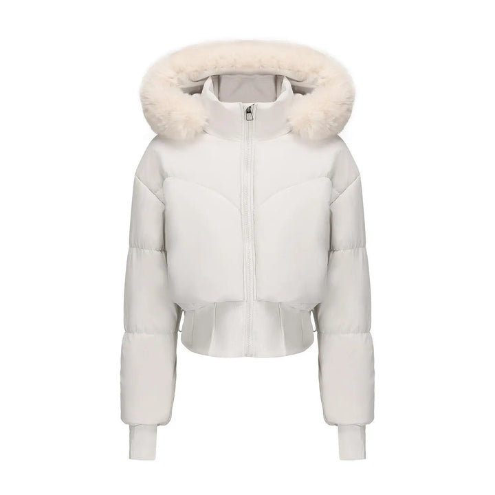 Maëlle | Korte winterjas met capuchon en bontkraag voor dames
