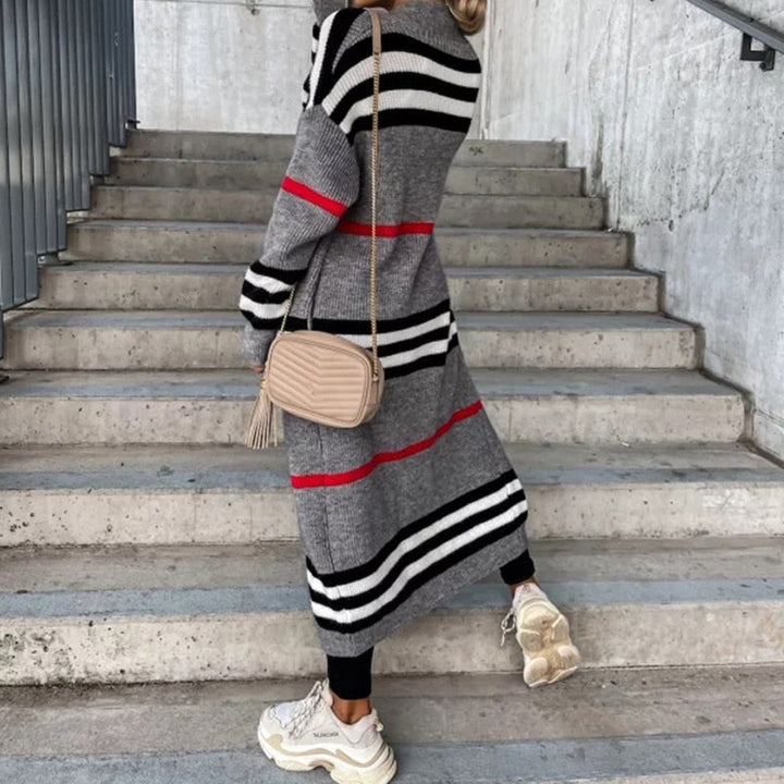 Margot - Lang Gestreept Vest - Winterproof & Oversized