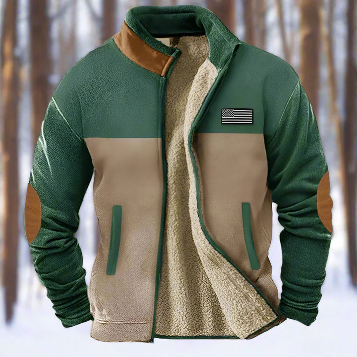 Nico | Warme fleecejas voor heren met schapenvacht