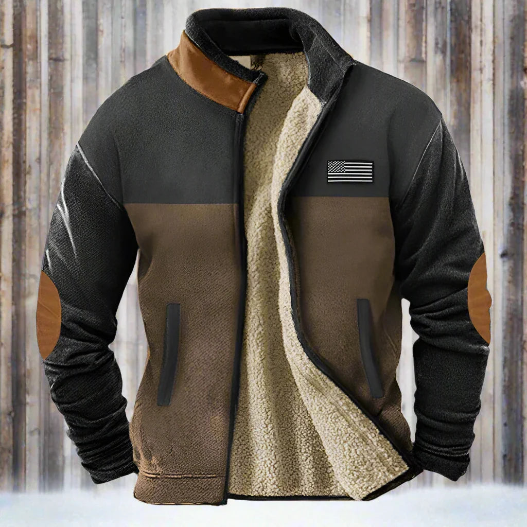 Nico | Warme fleecejas voor heren met schapenvacht