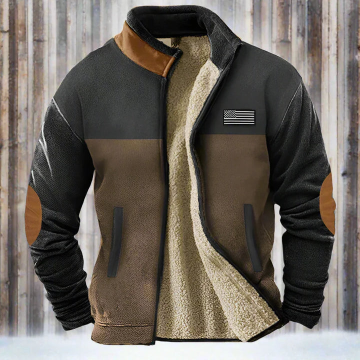 Nico | Warme fleecejas voor heren met schapenvacht