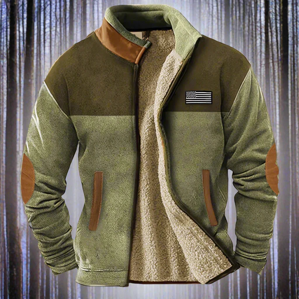 Nico | Warme fleecejas voor heren met schapenvacht