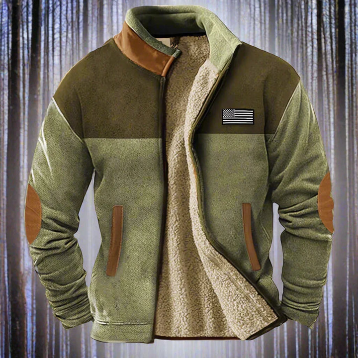 Nico | Warme fleecejas voor heren met schapenvacht