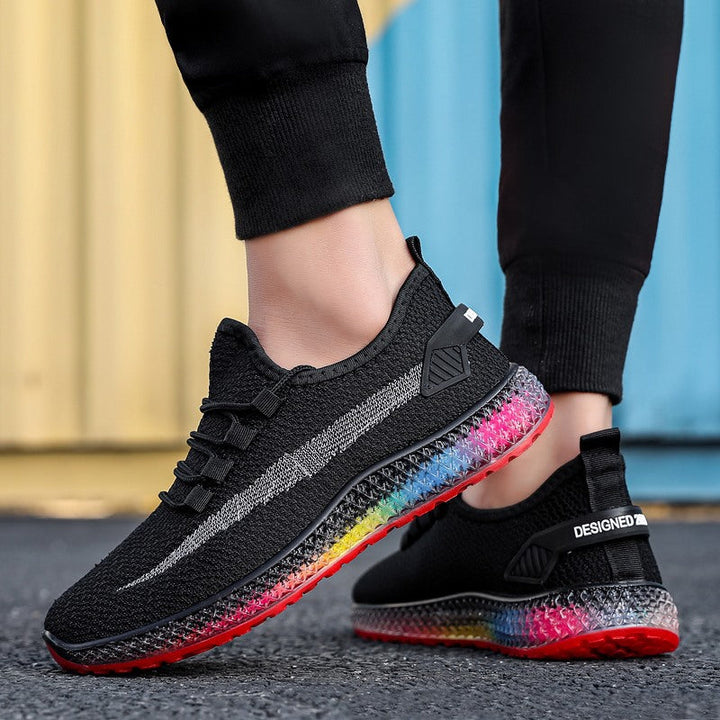 Stijlvolle heren sneakers met kleurrijke zool – uniek, ademend en klaar voor elke dag