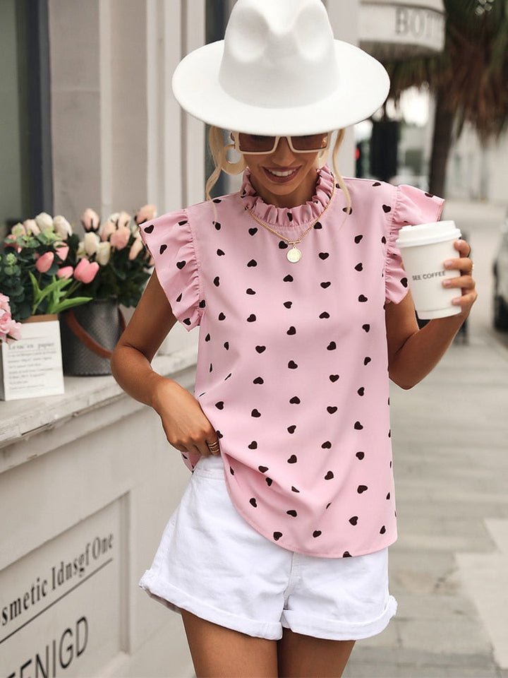 Sienna Damesblouse – Casual Blouse met Opgerolde Mouwen en Knoopsluiting